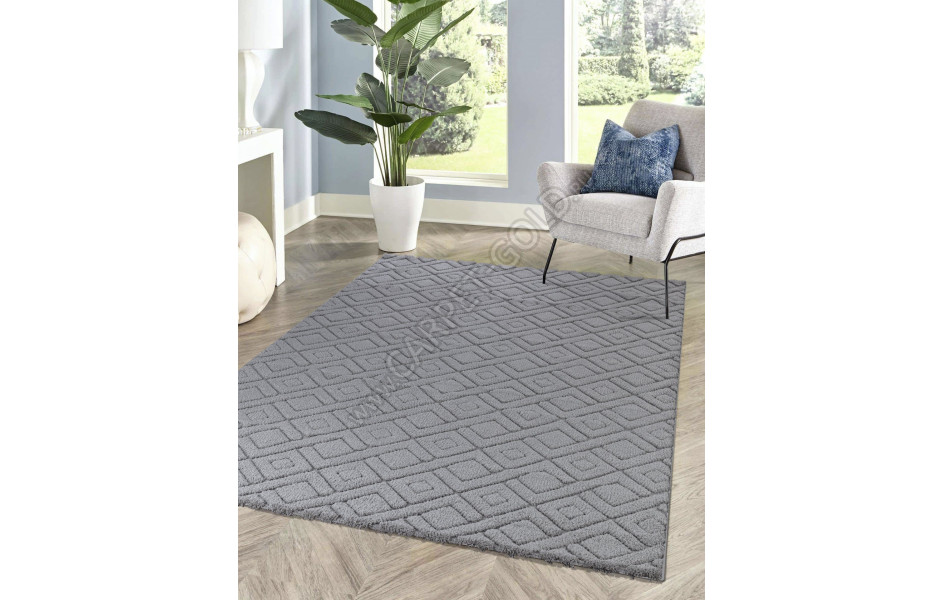 Рельефный турецкий ковер Sofia 0E426A L.GREY